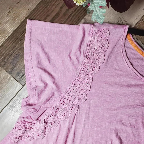 NWT Juniors' Rewind Short Sleeve Twist Front Tee Lilac Orchid Plus Size 2X - Picture 4 of 11